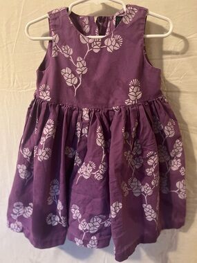 Girls cotton Purple Floral Party Dress